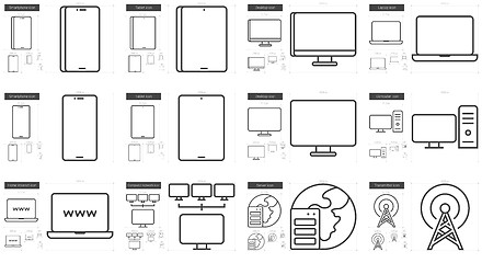 Image showing Gadgets line icon set.