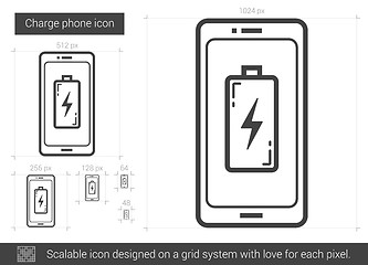 Image showing Charge phone line icon.