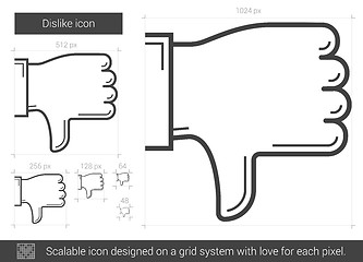 Image showing Dislike line icon.