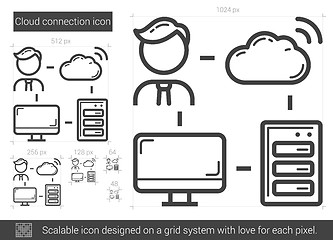 Image showing Cloud connection line icon.