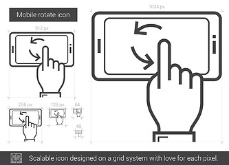 Image showing Mobile rotate line icon.