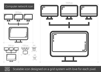 Image showing Computer network line icon.