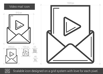 Image showing Video mail line icon.