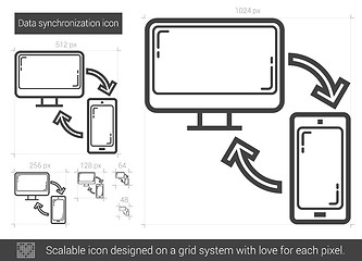 Image showing Data synchronization line icon.