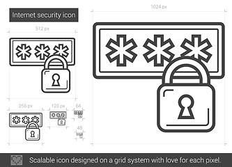 Image showing Internet security line icon.