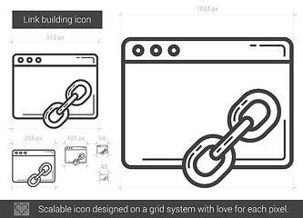 Image showing Link building line icon.