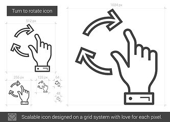 Image showing Turn to rotate line icon.