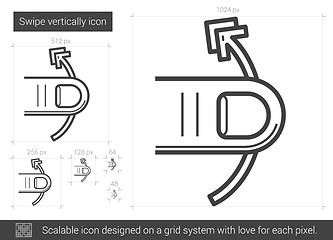 Image showing Swipe vertically line icon.