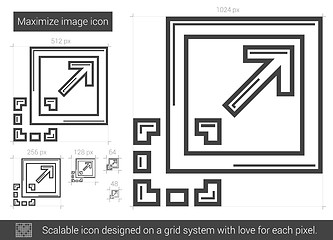 Image showing Maximize image line icon.