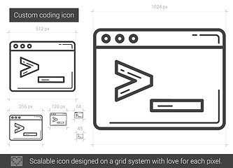 Image showing Custom coding line icon.