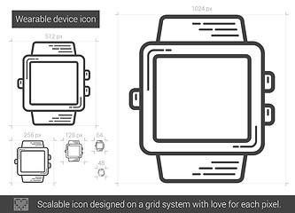 Image showing Wearable device line icon.