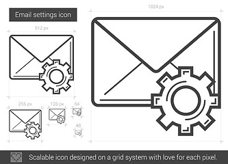 Image showing Email settings line icon.