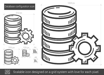 Image showing Database configuration line icon.