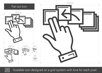 Image showing Fan out line icon.