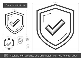 Image showing Data security line icon.