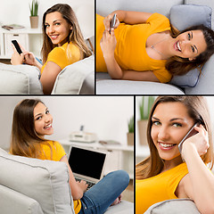 Image showing Beautiful woman at home