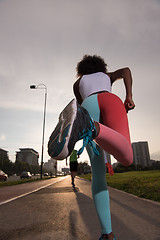 Image showing multiethnic group of people on the jogging