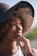 Image showing Close up portrait of a beautiful young african american woman sm