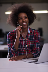 Image showing portrait of a young successful African-American woman in modern 
