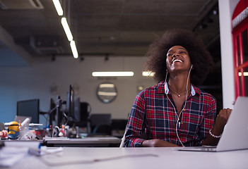 Image showing portrait of a young successful African-American woman in modern 