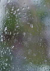 Image showing raindrops on window