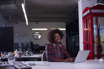 Image showing portrait of a young successful African-American woman in modern 