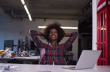 Image showing portrait of a young successful African-American woman in modern 