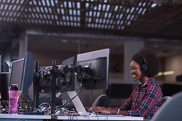 Image showing portrait of a young successful African-American woman in modern 