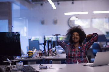 Image showing portrait of a young successful African-American woman in modern 