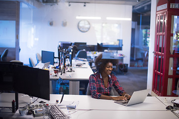 Image showing portrait of a young successful African-American woman in modern 