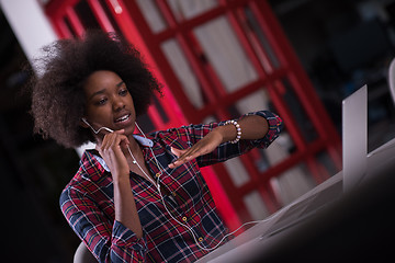 Image showing portrait of a young successful African-American woman in modern 