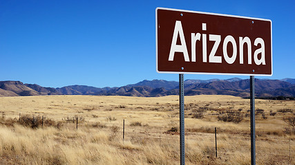 Image showing Arizona brown road sign