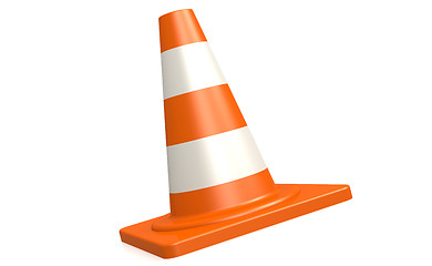 Image showing Traffic cone in white and isolated background