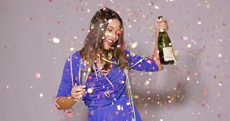 Image showing Sexy young woman celebrating New Year