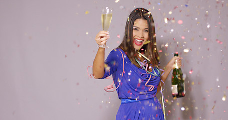 Image showing Sexy young woman celebrating New Year