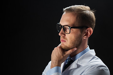 Image showing close up of male doctor in white coat