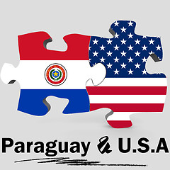 Image showing USA and Paraguay flags in puzzle 