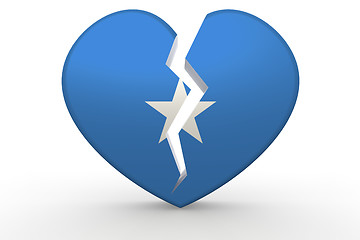 Image showing Broken white heart shape with Somalia flag