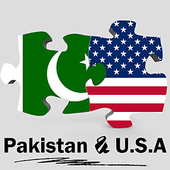 Image showing USA and Pakistan flags in puzzle 