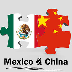 Image showing China and Mexico flags in puzzle 