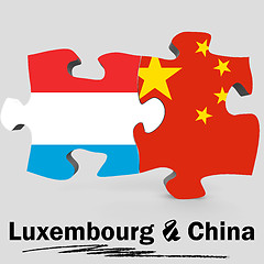 Image showing China and Luxembourg flags in puzzle 