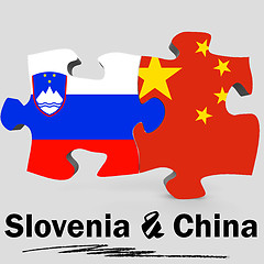 Image showing China and Slovenia flags in puzzle 