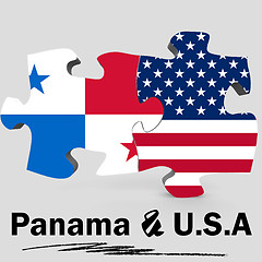 Image showing USA and Panama flags in puzzle 