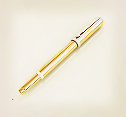 Image showing Gold corporate pen design . 3D illustration. Vintage style.