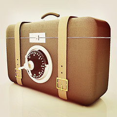 Image showing Leather suitcase-safe.. 3D illustration. Vintage style.