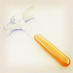 Image showing Hammer on white background . 3D illustration. Vintage style.