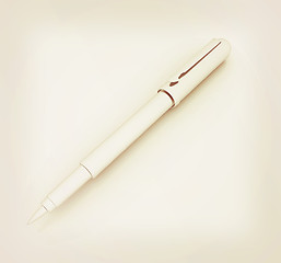 Image showing Metall corporate pen design . 3D illustration. Vintage style.