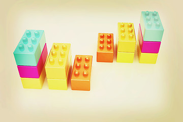 Image showing Building blocks efficiency concept on white . 3D illustration. V