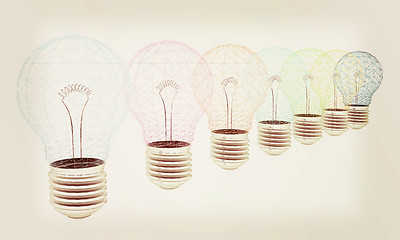 Image showing lamps. 3D illustration. 3D illustration. Vintage style.