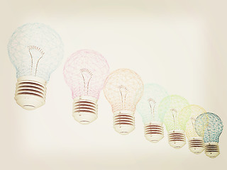 Image showing lamps. 3D illustration. 3D illustration. Vintage style.